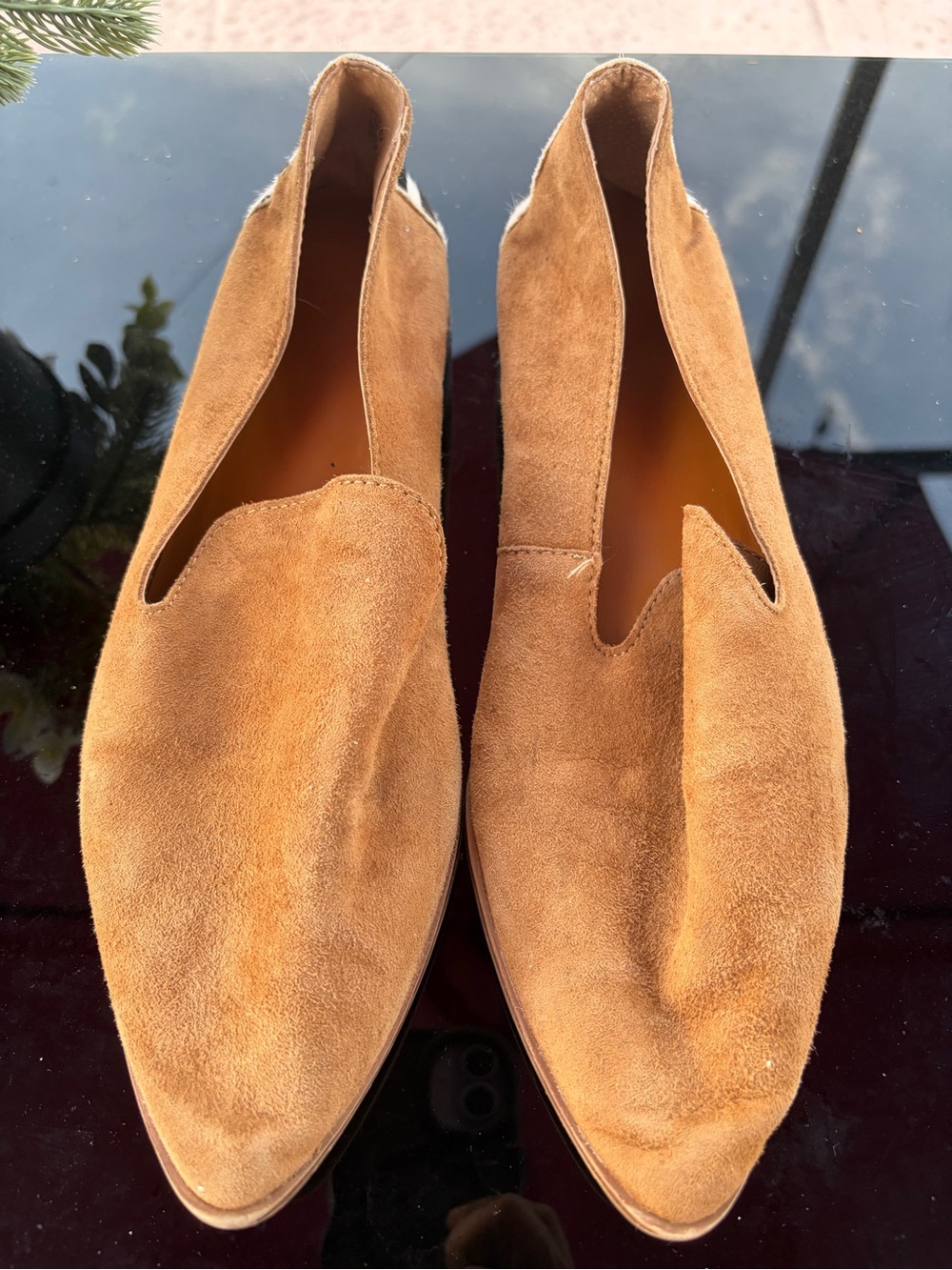 crown & ivy Men's Tan Suede Slip-On Loafers